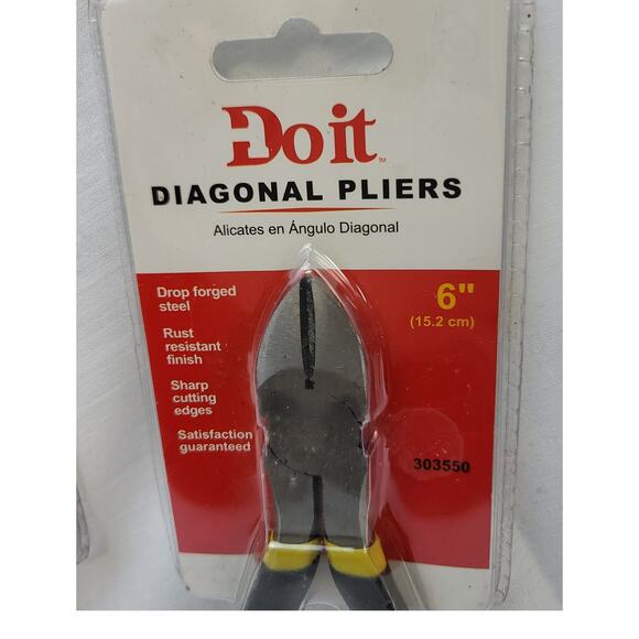 2 Pair "Do It" Brand Diagonal Pliers 6" Rubber Handle Rust Resist Sharp Cutters - Picture 6 of 8